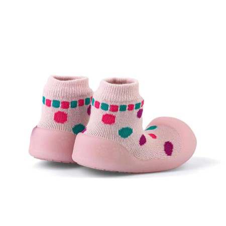 Παιδικές Καλτσοπαντόφλες Chameleon Big Toes New Polka Pink